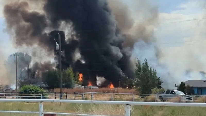 Multiple structures up in flames in Fort Hall blaze