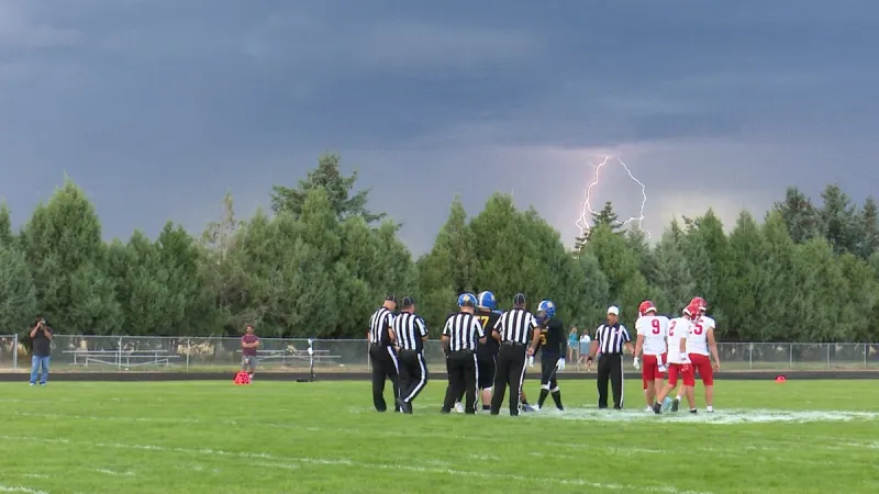 Melba overcomes rain and lightning to dominate Ririe in season opener