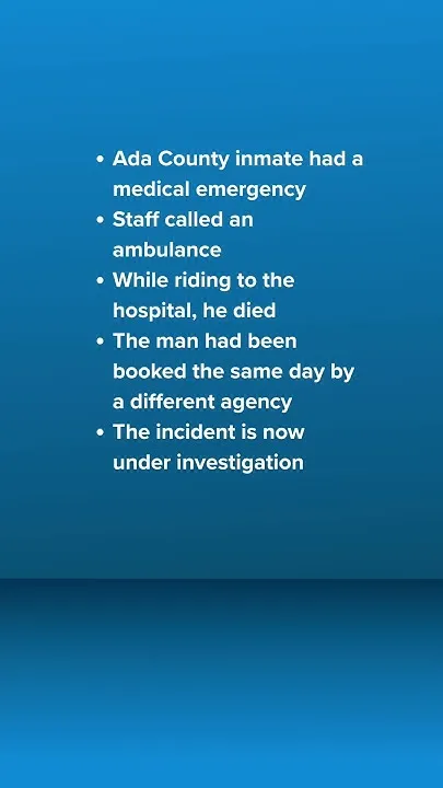 Ada county inmate died after having a medical emergency in his cell (Video)