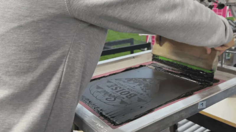 Old-school screen printing on display at Spirit of Boise Balloon Classic