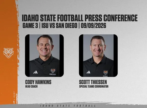 Idaho State Football Weekly Press Conference - 9/9/2026 ISU vs San Diego