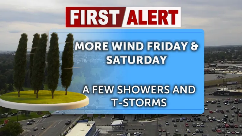 Gusty winds with isolated showers