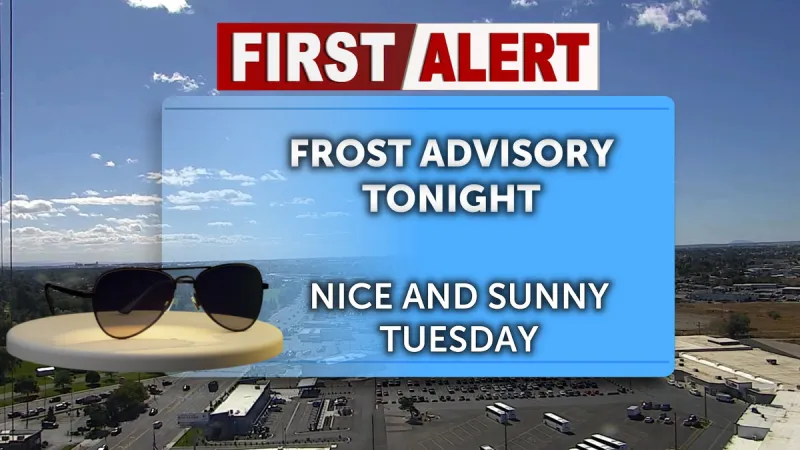 Frost advisory posted for Tuesday morning; calmer and warmer weather through Wednesday