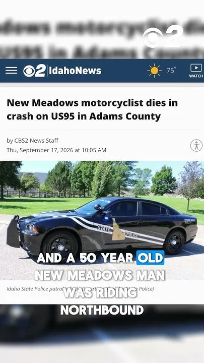 Motorcyclist Killed in Crash on US-95 Near New Meadows (Video)