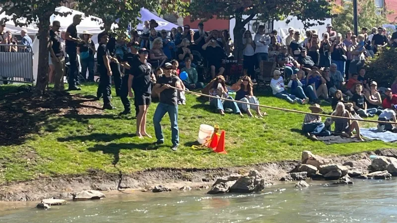 Caldwell fire, police face off in tug-of-war at Indian Creek Festival