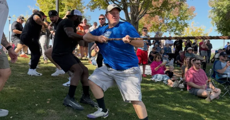 'Defending champions': Police best fire during tug-of-war matchup