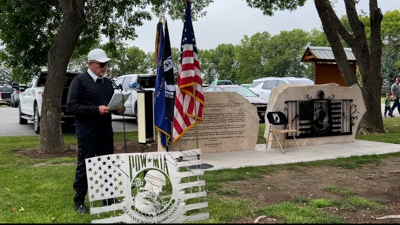 18,000-pound War Memorial dedicated to Prisoners of War near Mud Lake