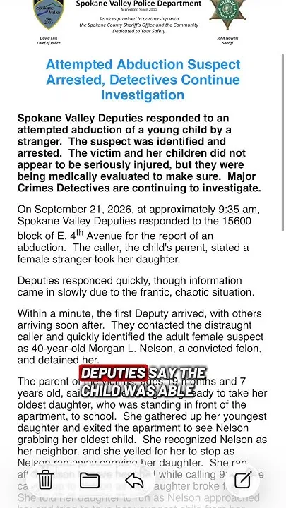 Woman arrested for attempted kidnapping in Spokane Valley (Video)