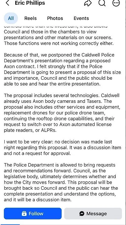 Uncertain future of ALPRs in Caldwell (Video)