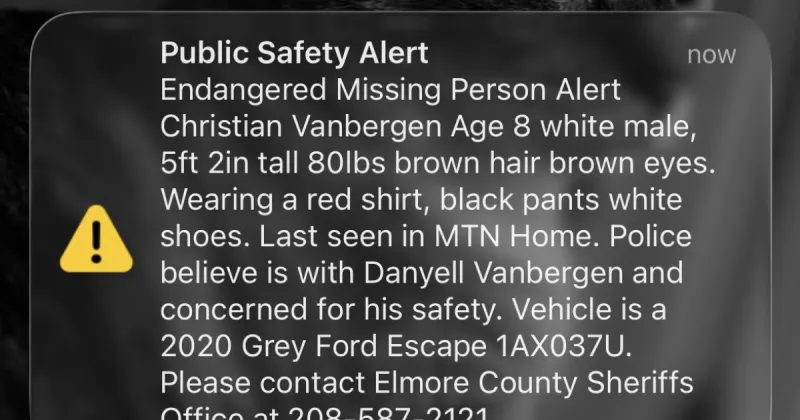 'Endangered Missing Person Alert' issued for 8-year-old boy
