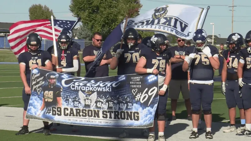 Middleton High Football community honors #69 Carson Chrapkowski