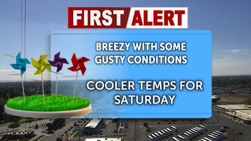 Cold front brings windy conditions and cooler temps for Saturday