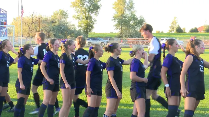 Snake River Boys' and Girls' soccer teams celebrate senior night