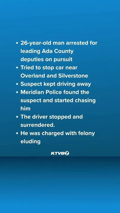 26-year-old man arrested after a high speed pursuit in Meridian (Video)
