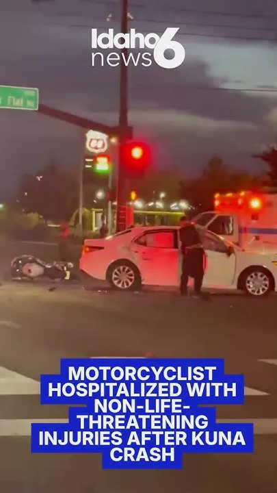 Motorcyclist hospitalized with non-life-threatening injuries after Kuna crash (Video)