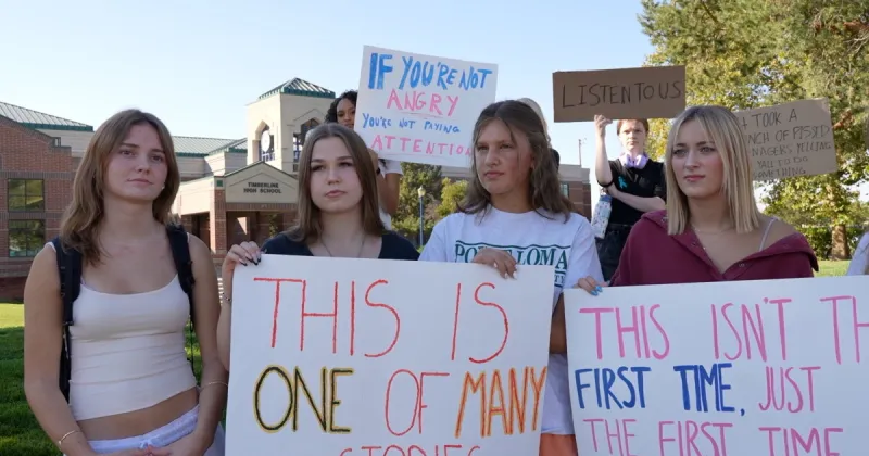 Timberline students walk out amid controversy over alleged threats of rape, death