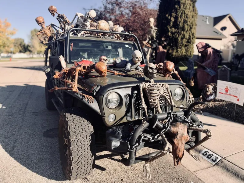 Why This Skeleton-Covered Jeep Drives Around Boise At Halloween