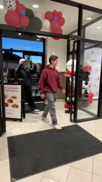 First customers in Spokane's new Chick-fil-A! (Video)