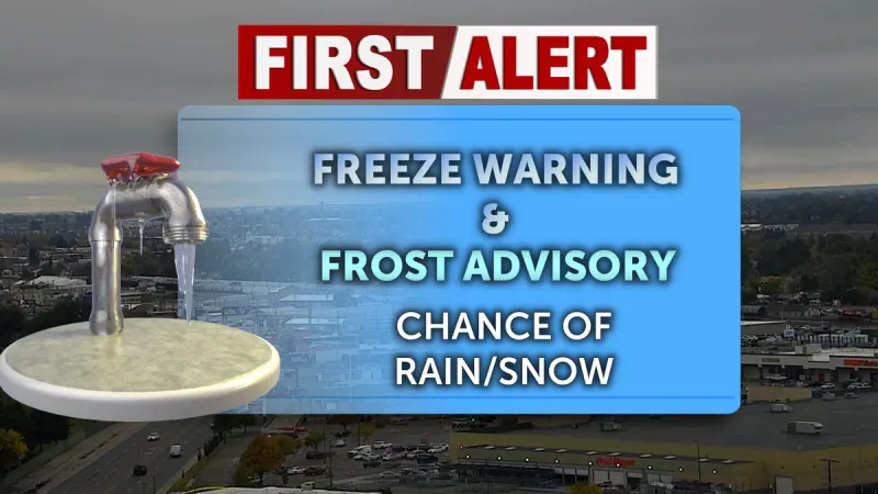 Freezing overnight lows with a chance of rain and snow for Tuesday