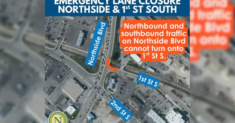 Emergency water line repair shuts down Northside Boulevard, 1st Street lanes in Nampa