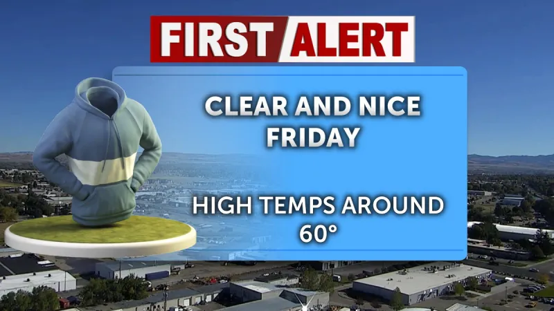 Clear skies with highs in the 50's & 60's