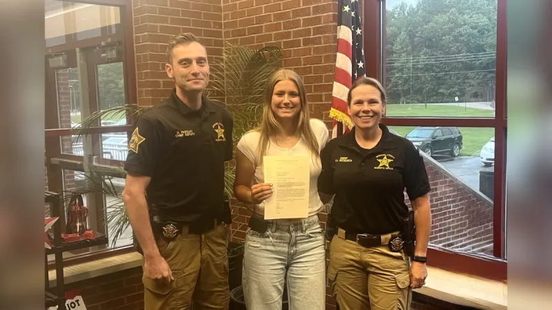 Spencer County Sheriff's Office Recognizes Scholarship Recipient Nevaeh Hayden