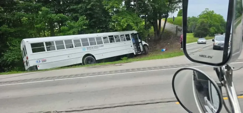 BUS WITH CHILDREN ON BOARD INVOLVED IN CRASH