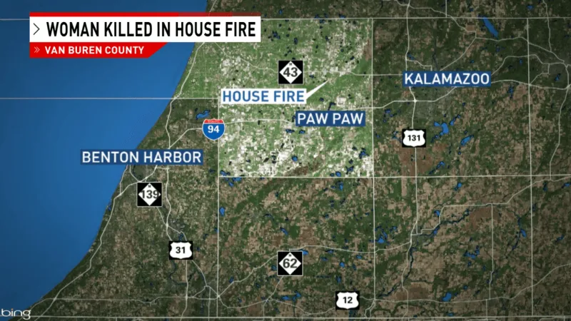 Woman killed in house fire in Van Buren County