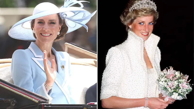 Kate Middleton wears Princess Diana's pearl bracelet at Trooping the Colour as Charlotte mirrors her mother