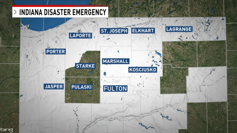 Governor Mike Braun declares disaster emergency for 63 Indiana counties