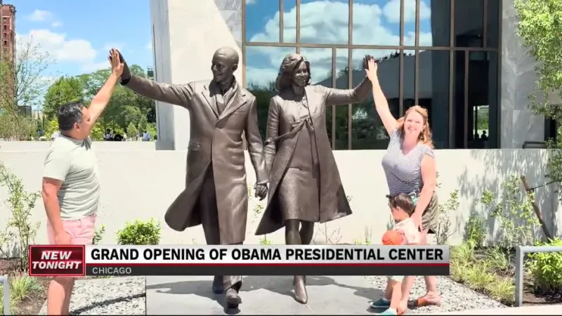 Thousands of people across the country pour into Chicago for the grand opening of the Obama Presidential Center