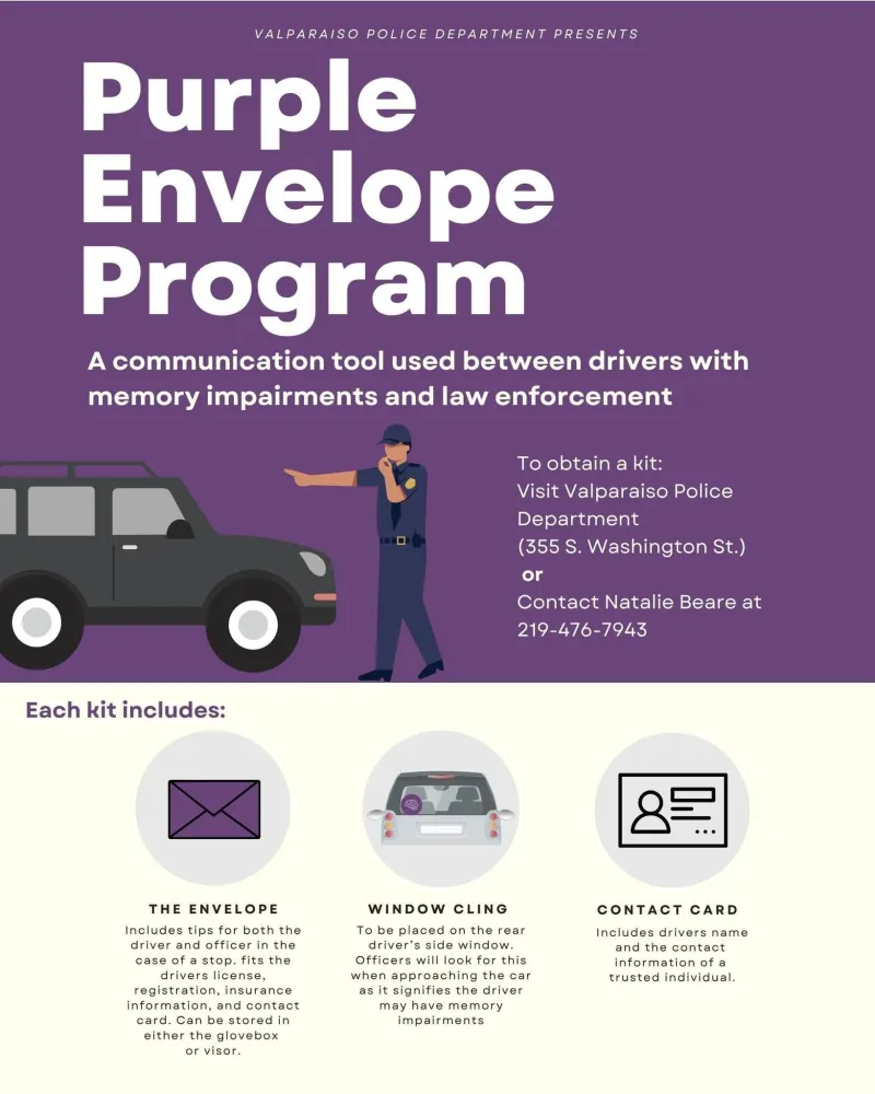 Valparaiso Police Department introduces Purple Envelope Program