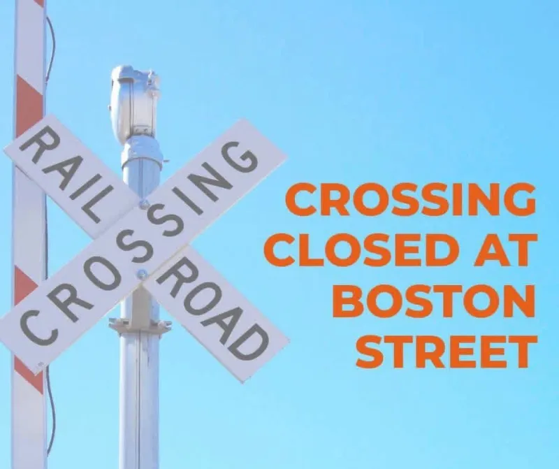 Railroad crossing at Boston Street closed in La Porte