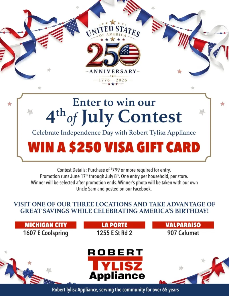 This Fourth of July, Robert Tylisz Appliance is celebrating America's 250th anniversary with big savings