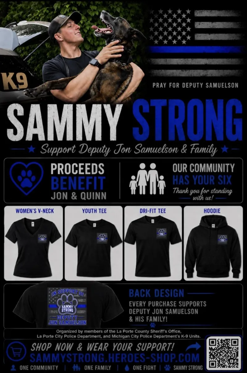 "Sammy Strong" apparel fundraiser for Deputy Samuelson