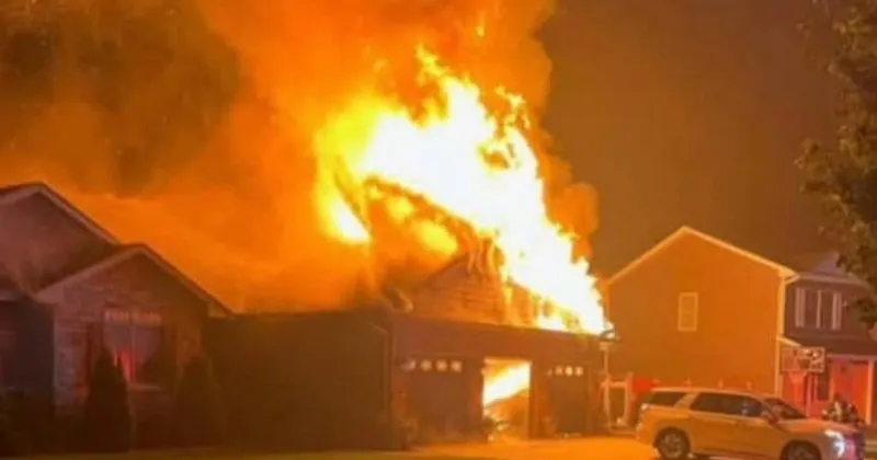 Fire engulfs garage at a Cedar Lake home on the evening of the Fourth of July