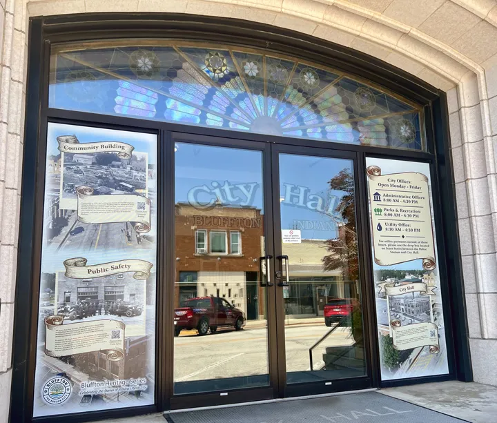 Bluffton marks 100 years of City Hall with new window installation