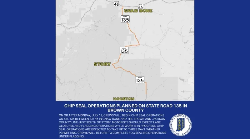 State Road 135 to see lane closures for road work next week