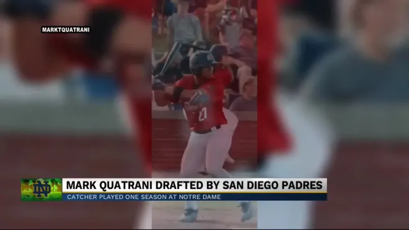 Mark Quatrani's standout season at Notre Dame ends with selection by the Padres in the MLB Draft