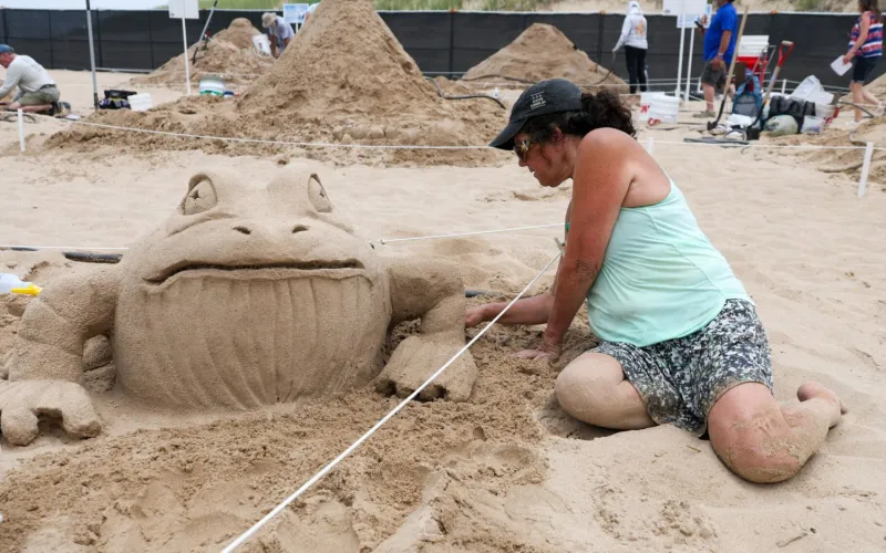 Singing Sands sculptors are transforming the Michigan City beach into a work of art