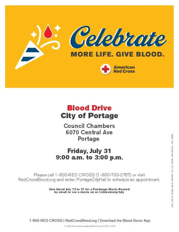 Blood Drive in Portage on July 31