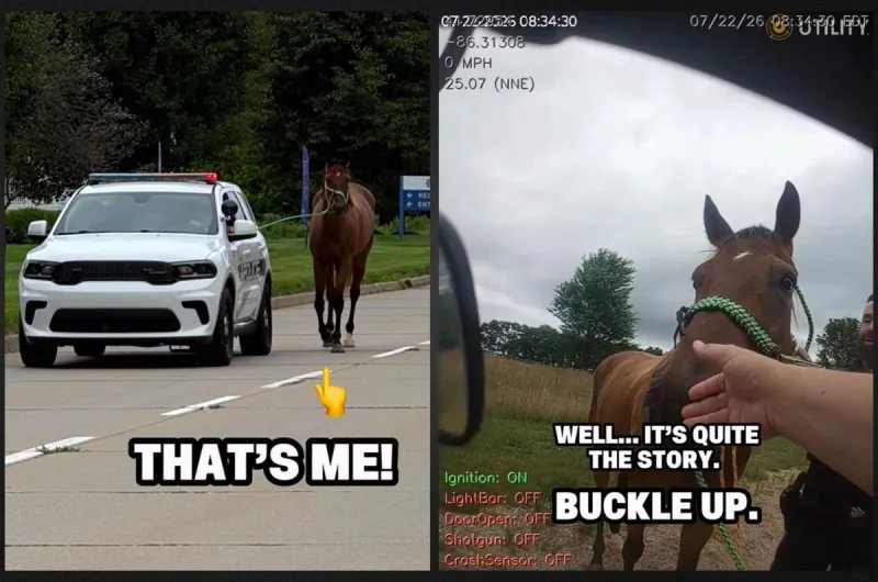 Indiana Horse's Great Escape Ends With an Unexpected Police Escort