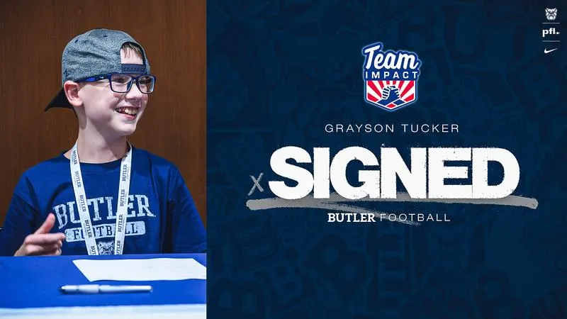 Team IMPACT Recruit Grayson Tucker Signs With Butler Football
