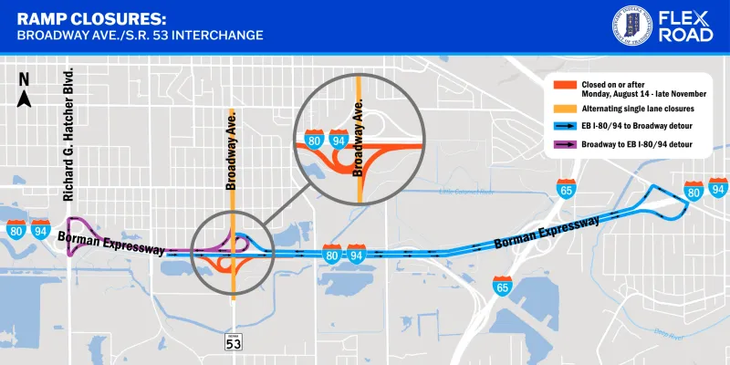Broadway interchange improvements beginning next week in Lake County