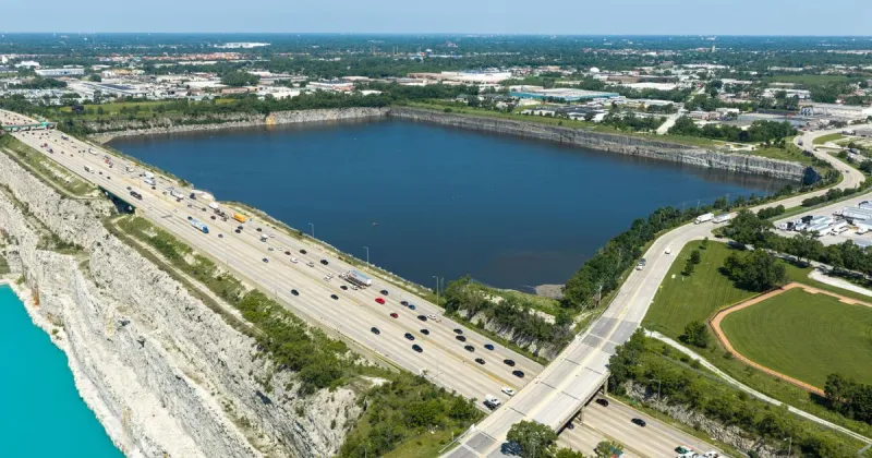 Thornton Quarry, Chicago's Grand Canyon, more than half full of water after latest storms