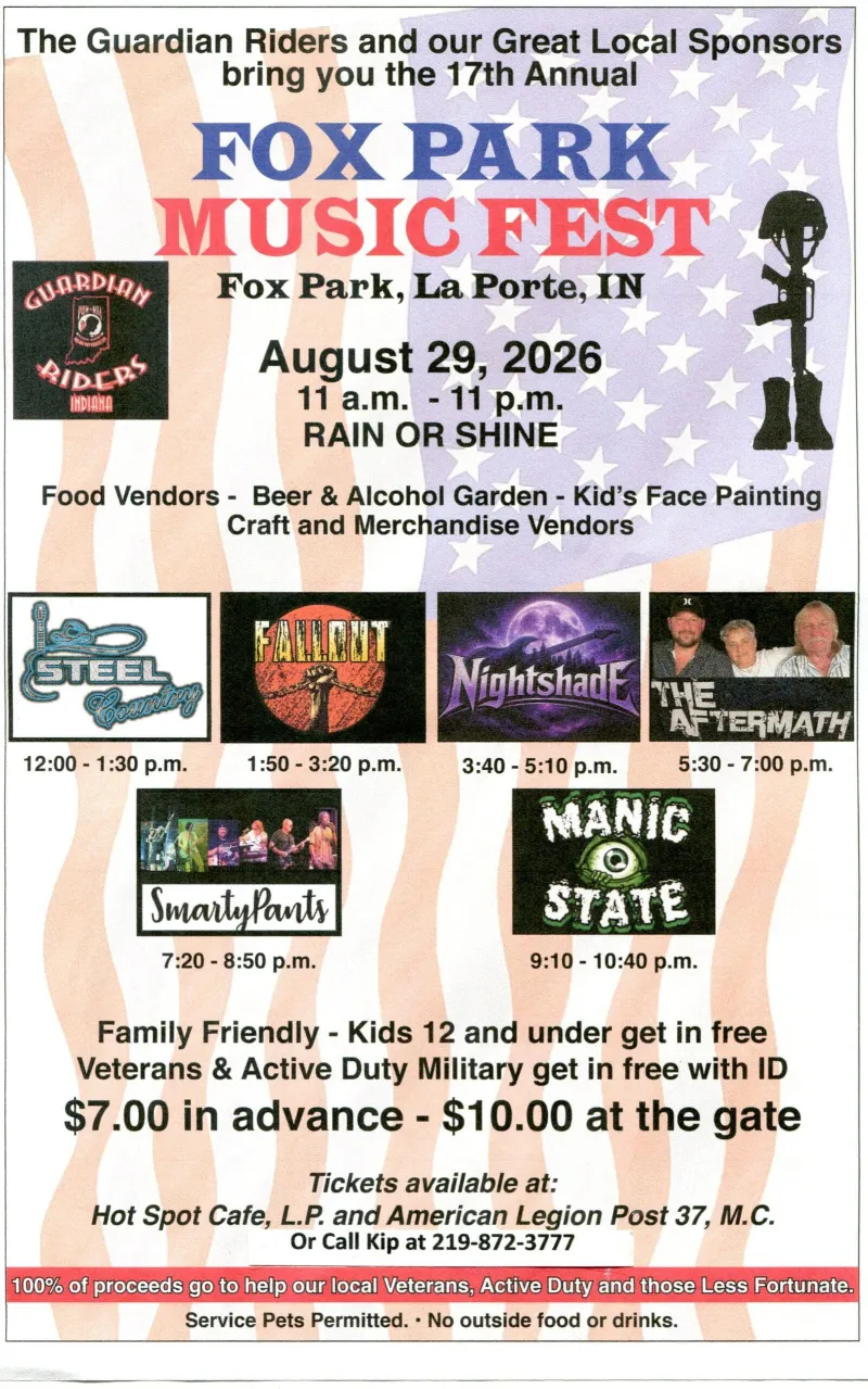 Fox Park Music Fest on Saturday August 29th from 11a-11p