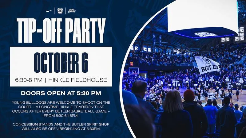 Free Butler Basketball Tip-Off Party Scheduled for Oct. 6 at Hinkle Fieldhouse