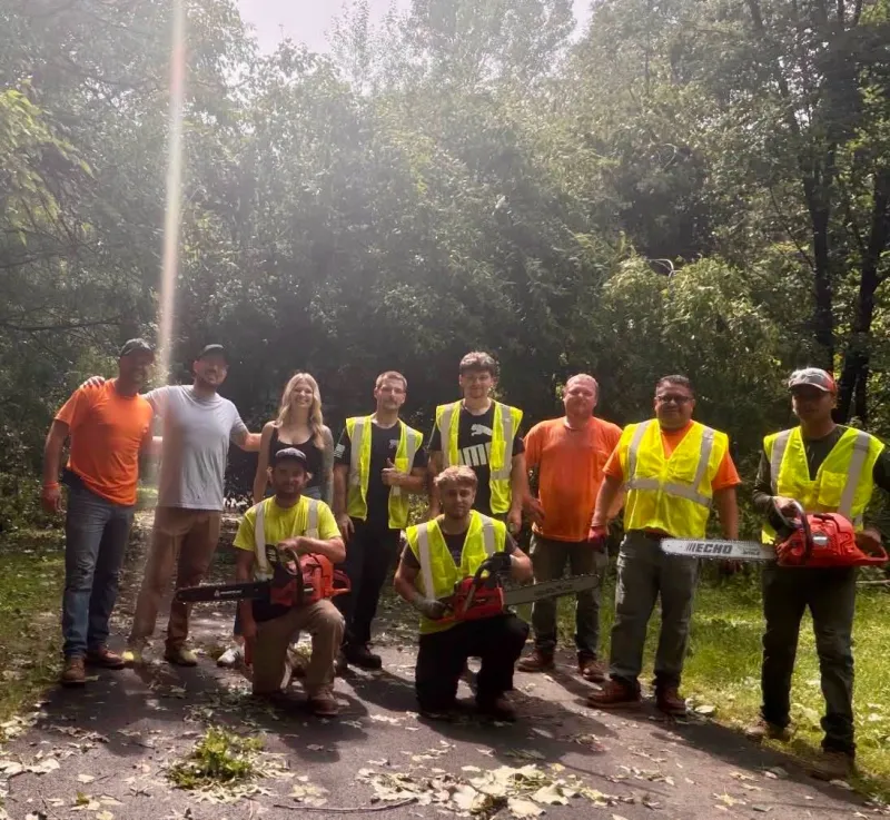 Laborers Local 81 of Valparaiso begins tree clearing along the Prairie Duneland Trail