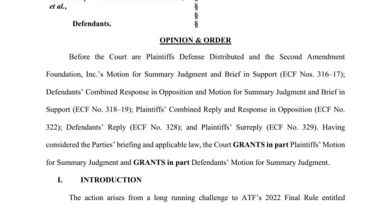 Judge sides with Defense Distributed over gun 'frame or receiver' rules