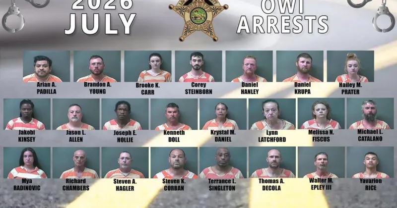 LaPorte County releases mugs of July's OWI arrests